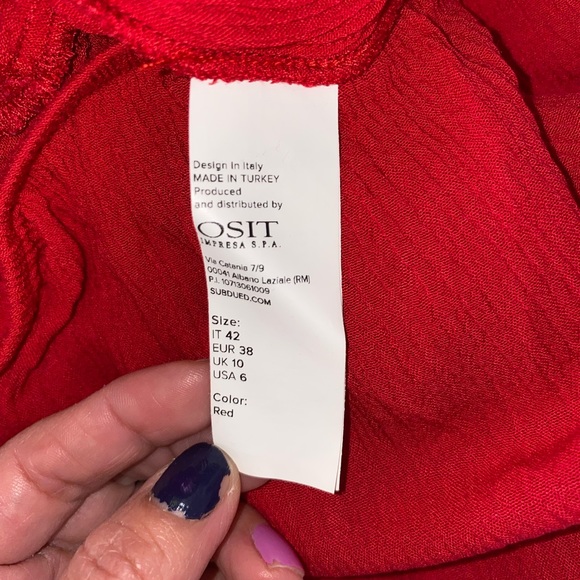 Subdued Red Long Sleeve Off The Shoulder Size M - Picture 5 of 5